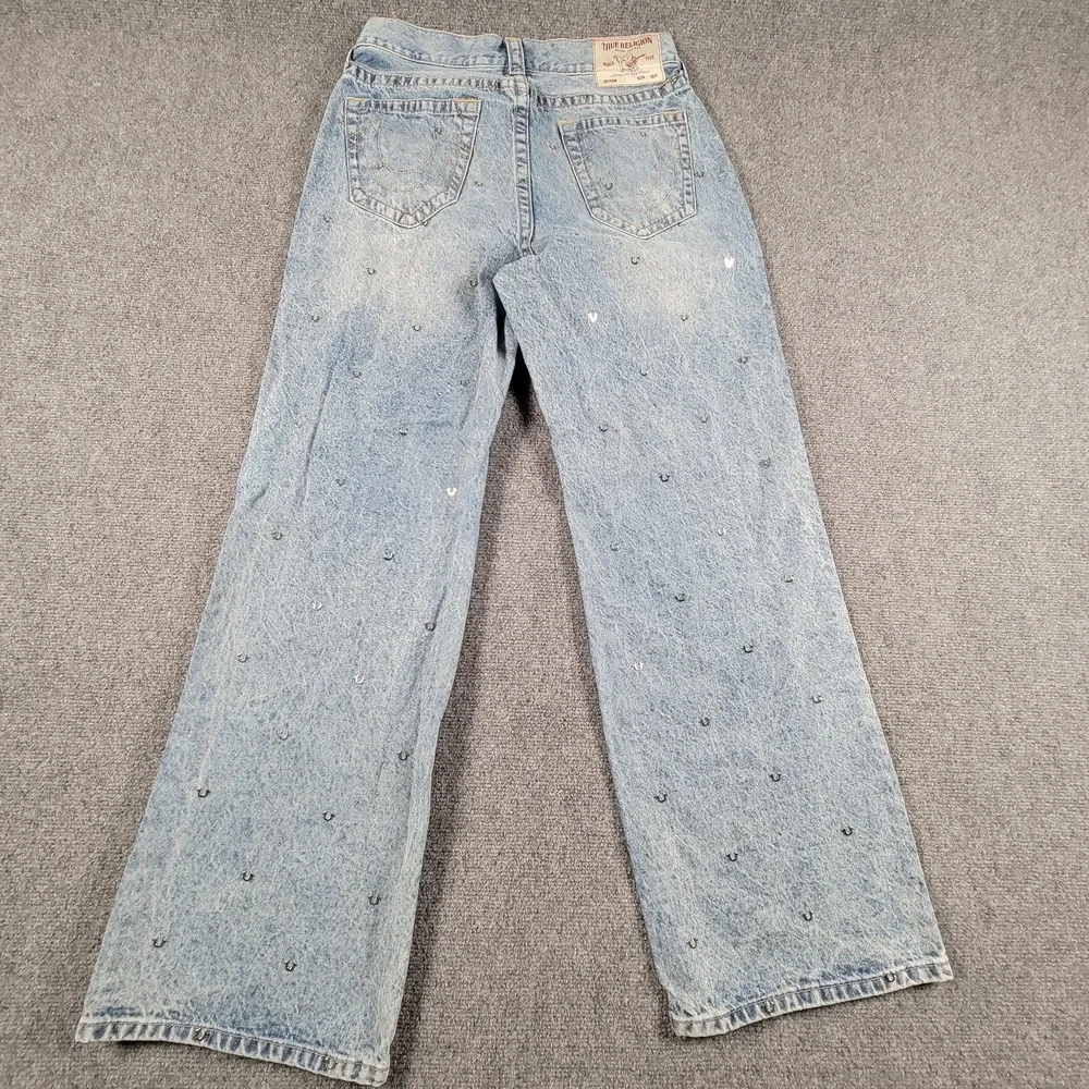 True‎ Religion Jeans Mens 31 Baggy Denim All Over Horseshoe Studded Vinny SN NF
